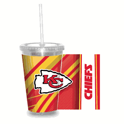 Kansas City Chiefs Clear Tumbler W/Straw