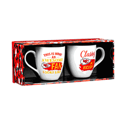 Kansas City Chiefs Coffee Mug 17oz Ceramic 2 Piece Set with Gift Box