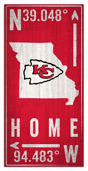 Kansas City Chiefs Coordinate 6x12 Sign