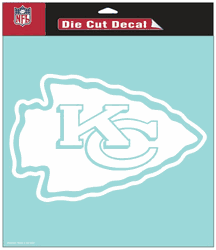 Kansas City Chiefs Decal 8x8 Die Cut White