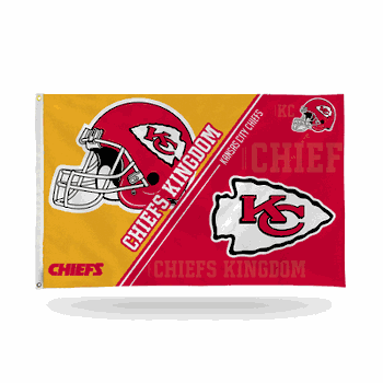 Kansas City Chiefs Dual-Logo 3' x 5' Banner Flag Single Sided