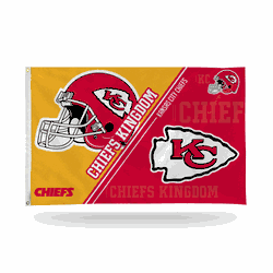Kansas City Chiefs Dual-Logo 3' x 5' Banner Flag Single Sided