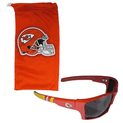 Kansas City Chiefs Edge Wrap Sunglass and Bag Set