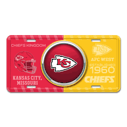 Kansas City Chiefs Embossed Metal License Plate