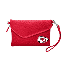 Kansas City Chiefs Fold Over Crossbody Pebble Light Red