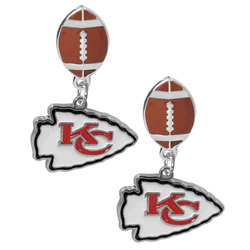 Kansas City Chiefs Football Stud Earrings