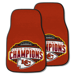 Kansas City Chiefs Front Carpet Car Mat Set - 2 Pieces, 2020 Super Bowl LIV Champions