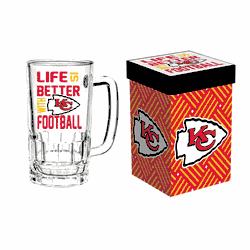 Kansas City Chiefs Glass 18oz Tankard Boxed