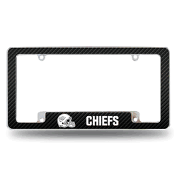Kansas City Chiefs Helmet Logo 12" x 6" Chrome All Over Automotive License Plate Frame for Car/Truck/SUV