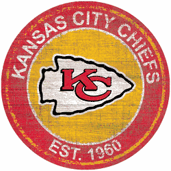 Kansas City Chiefs Heritage Logo Round Sign