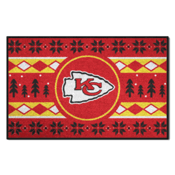 Kansas City Chiefs Holiday Sweater Starter Mat Accent Rug - 19in. x 30in.