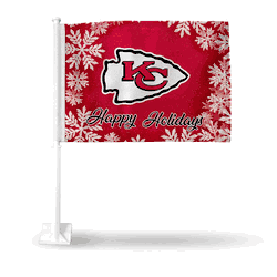 Kansas City Chiefs Holiday Themed Car Flag