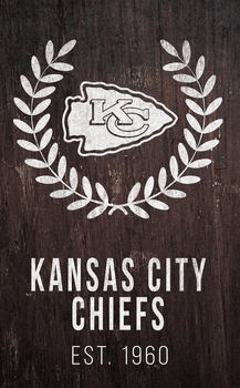 Kansas City Chiefs Laurel Wreath 11x19 Sign