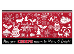 Kansas City Chiefs Merry and Bright 6x12 Sign