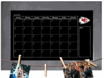 Kansas City Chiefs Monthly Chalkboard with frame & clothespins 11x19 Sign