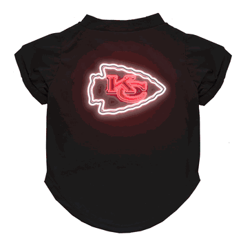 Kansas City Chiefs Neon Pet T-Shirt, Large