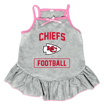 Kansas City Chiefs Pet Dress Grey Type XSmall