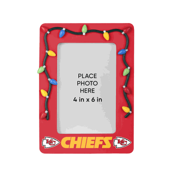 Kansas City Chiefs Picture Frame with Holiday Lights