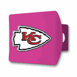Kansas City Chiefs Pink Metal Hitch Cover with  3D Color Emblem