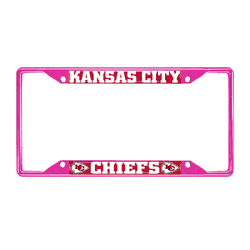 Kansas City Chiefs Pink Metal License Plate Frame - 6.25"x12.25"