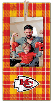 Kansas City Chiefs Plaid Clothespin 6x12 Sign
