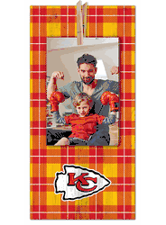 Kansas City Chiefs Plaid Clothespin 6x12 Sign