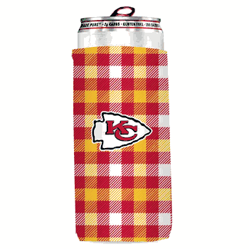 Kansas City Chiefs Plaid Insulated Slim Can Sleeve