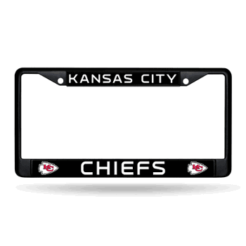 Kansas City Chiefs Primary Black Chrome Frame with Plastic Inserts 12