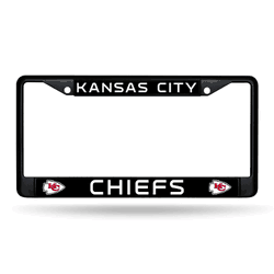 Kansas City Chiefs Primary Black Chrome Frame with Plastic Inserts 12" x 6" Car/Truck Auto Accessory