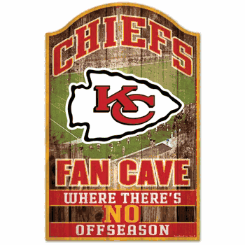 Kansas City Chiefs Sign 11x17 Wood Fan Cave Design
