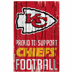 Kansas City Chiefs Sign 11x17 Wood Proud to Support Design