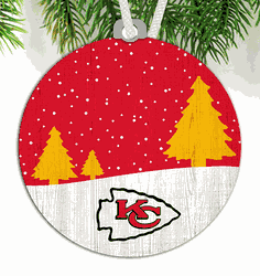 Kansas City Chiefs Snow Scene Ornament