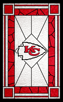Kansas City Chiefs Stained Glass 11x19 Wood Sign