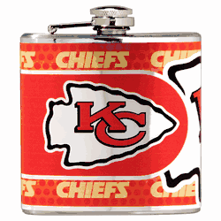 Kansas City Chiefs Stainless Steel 6 oz. Flask with Metallic Graphics