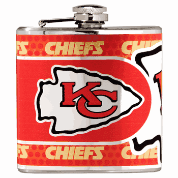 Kansas City Chiefs Stainless Steel 6 oz. Flask with Metallic Graphics