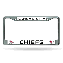 Kansas City Chiefs Standard Chrome Frame with Plastic Inserts 12" x 6" Car/Truck Auto Accessory