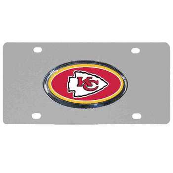 Kansas City Chiefs Steel License Plate, Dome