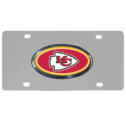 Kansas City Chiefs Steel License Plate, Dome