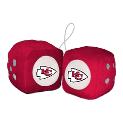 Kansas City Chiefs Team Color Fuzzy Dice Dcor 3" Set