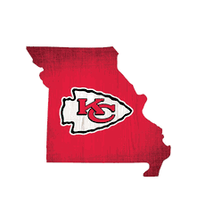 Kansas City Chiefs Team Color Logo State Sign
