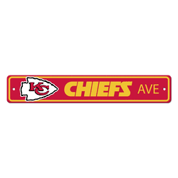 Kansas City Chiefs Team Color Street Sign Dcor 4in. X 24in. Lightweight
