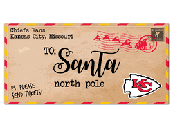 Kansas City Chiefs To Santa 6x12 Sign