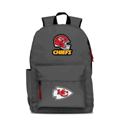Kansas City Chiefs Two-Logo Campus Backpack, Gray, with Red Zipper