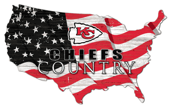 Kansas City Chiefs USA Shape Flag Cutout