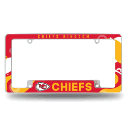 Kansas City Chiefs Wave 12" x 6" Chrome All Over Automotive License Plate Frame