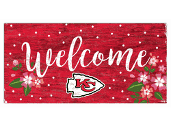 Kansas City Chiefs Welcome Floral 6x12 Sign