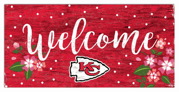 Kansas City Chiefs Welcome Floral 6x12 Sign
