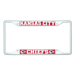 Kansas City Chiefs White Metal License Plate Frame - 6.25"x12.25"