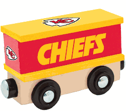 Kansas City Chiefs Wood Train Box Car