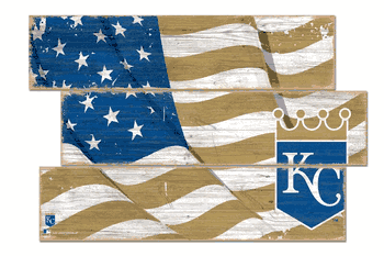 Kansas City Royals American Flag 3 Plank